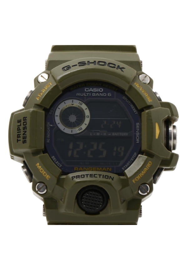 Pre-Owned CASIO G-SHOCK MASTER OF G LAND RANGEMAN GW9400J Black Khaki Resin Men's Digital Watch