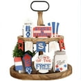 thumbnail image 2 of Independence Day Saving Clearance 2025! PRETXORVE Independence Day Patriotic Layered Tray Decoration For Rural Farmhouses Memorial Day Wooden Decorative Ornaments, 2 of 7