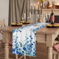 thumbnail image 2 of Table Runners 90 Inches Long Dress Scarves, Spring Blue Floral Farmhouse Coffee/Dining/Kitchen Table Runner for Living Room, Farmhouse Weeping Floral Leaves Wood 13x90 Inch, 2 of 9