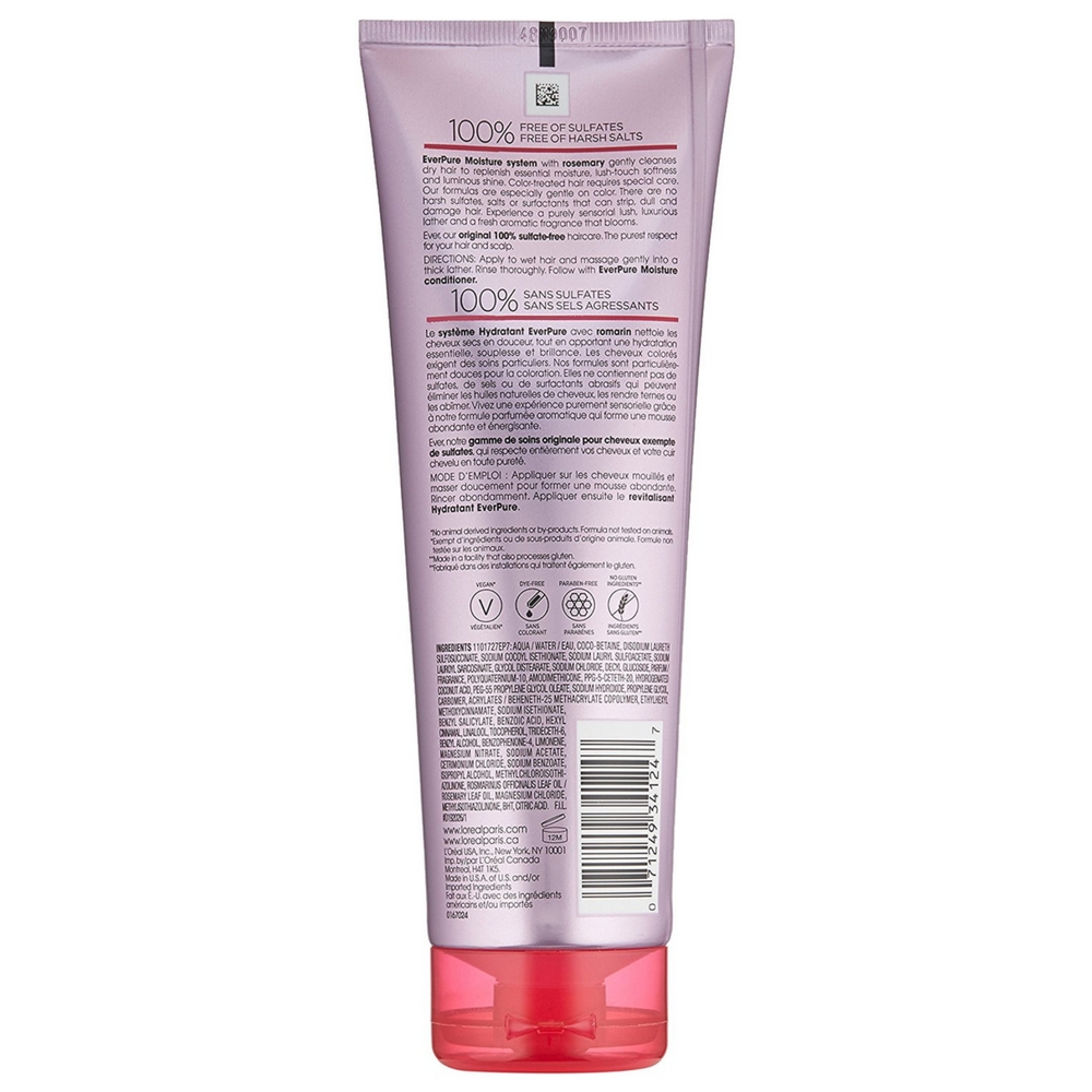 L'Oreal Paris Hair Care Ever Pure Moisture Shampoo, Rosemary 8.5 oz (Pack of 3) - image 2 of 2