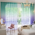 thumbnail image 1 of MOONVAN Windows Gradient Sheer Curtains 63 Inches Length 2 Panels Voile Light Filtering Sheer Curtains Panel Basic Rod Pocket for Bedroom Living Room Children Room Kitchen Yard, 1 of 6