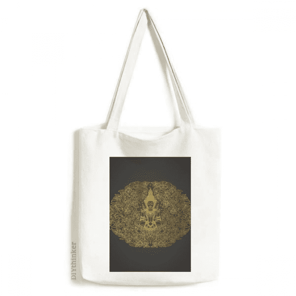 thai symmetrical foil illustration tote canvas bag shopping satchel casual handbag