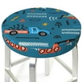 thumbnail image 3 of Bingfone14 Inch Padded Round Bar Stool Cover Cushion With Elastic Fabric Round Chair Seat - Construction Trucks, 3 of 7