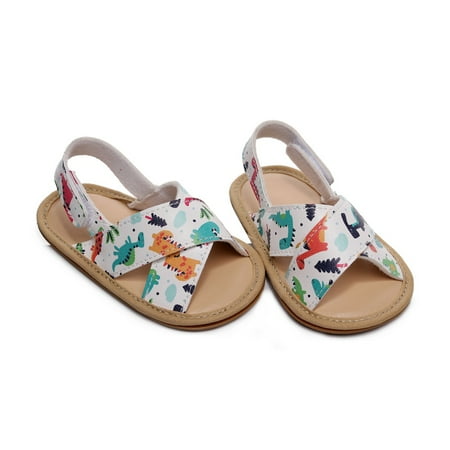 

Summer Baby Girl Boy Cross Strap Sandals Toddler Rubber PU Leather Sole Anit-slip Walkers Shoes Unisex D XL