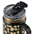 thumbnail image 4 of Thyme & Table 32 fl oz Stainless Steel Luna Tumbler with Handle and Dual Straw Lid, Black & Gold Dot, 4 of 11