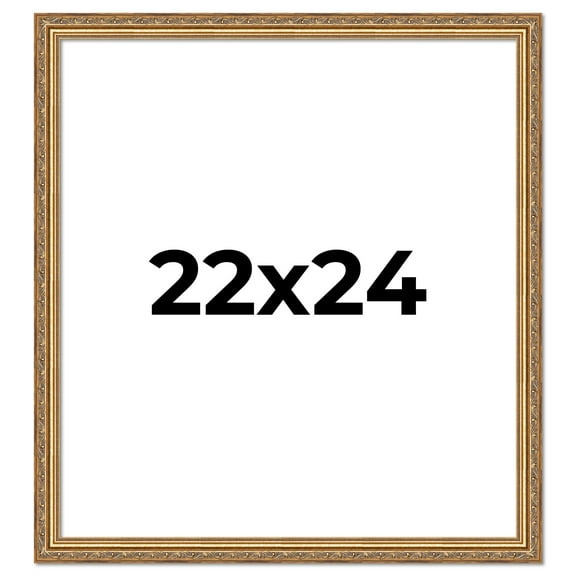 22x24 Frame Gold Solid Wood Picture Frame Width 1.25 Inches | Interior Frame Depth 0.375 Inches |