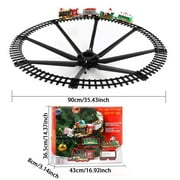 Battery Operated Christmas Train Set, Electric Train Toy with Tracks, Lights & Sounds, Circle Railway Playset for Under Tree Decor, Kids, Boys, Girls, Xmas Gift
