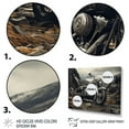 thumbnail image 3 of Designart "Grey Motorcycle Monochrome horizon Photography I" Transportation Canvas Print, 3 of 5