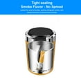 thumbnail image 4 of HBYJLZYG Ash Tray Car Ashtray With Lid Easy To Clean Portable Ashtray For Car Mini Car Trash Can Detachable Stainless Steel Ash Tray With LED Blue Light, 4 of 9