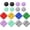 Soft Violet & Mint Green & Black & Gray, variant on PlayVital Silicone Button Covers and Thumb Grip Set for Nintendo Switch 2, 8 Colorful ABXY Directional Button Caps & 8 Joystick Caps for Joycon 2 - Black and White