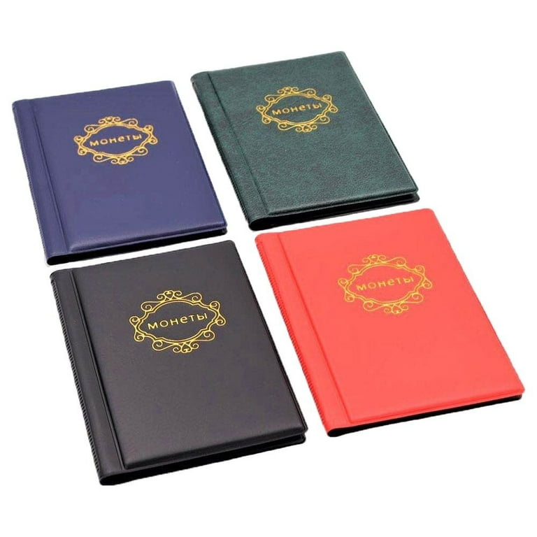 120 Pockets Coins Album Collection Book Commemorative Coin Holders (Black)  