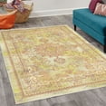 thumbnail image 2 of Floral Decorative Rug, Vintage Look Abstract Swirling Branches Mandala Inspired Ethnic Ornaments Design, Quality Carpet for Bedroom Dorm and Living Room, 6 Sizes, Yellow Green, by Ambesonne, 2 of 4