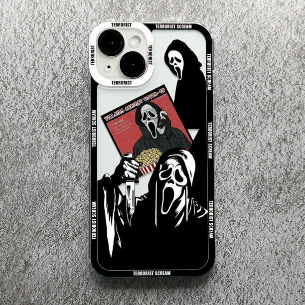 Funda de teléfono de Arte de grito de terror de Ghostface, carcasa a prueba de golpes para iPhone 14, 13, 12, 11 Pro Max, Mini, 7, 8 Plus, SE, X, XS, MAX, XR Fivean unisex