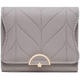 thumbnail image 1 of LAICAIW []Small Wallets for Women Slim Mini Wallet Soft PU Leather Fashion Female Wallet Short Cute Coin Purse Large Capacity Gray, 1 of 7