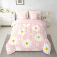 thumbnail image 2 of Castle Fairy Floral Daisy Girl 7-Piece Twin Bedding Sets,Chic Flower Bedding Comforter Set,Polka Dots Breathable Sheet Sets,Luxury Bedroom Decor, 2 of 8