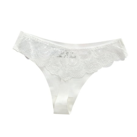 MuZeFu Thongs for Women Plus Size Women s Solid Lace Plus Size High Waist Leak Proof Crotch Shorts Underwear Panties