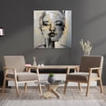 thumbnail image 1 of Cuadro  decorativo moderno para sala o recamara Silueta de Rostro de Mujer con Toques Dorados Tipo Pintura Moderno Estilo Abstracto Acabado Galería Listo para Colgar Maxigráfica Shop  Cuadro Retrato Abstracto, 1 of 8