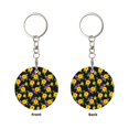 thumbnail image 2 of Naloa Daisies Flowers Print Round Keychain Keychain Key Ring, Key Tag, Key Chain Bulk for Gift Accessories (Round), 2 of 7