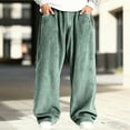 thumbnail image 2 of PIMSSY Men Pants Corduroy Casual Classic Comfort Fit Relaxed Straight Leg Pants Soft Ribbed Fabric Everyday Durable Versatile Bottoms For Business Leisure Outings Male Relaxed Fit Solid Color Slacks, 2 of 8