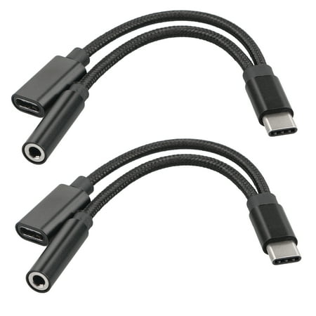UPC 715444591839 product image for 2-pack USB Type C to 3.5mm Audio Headphone Stereo Microphone Female Cable Adapte | upcitemdb.com