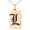 Rose, variant on Stainless Steel Letter L Initial Old English Monogram Engraved Small Rectangle Dog Tag Charm Pendant Necklace