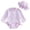 Purple, variant on Splozh Toddler UPF 50  Sun Protection Rash Guard Baby Girl Swimsuit solid color Long Sleeve with Hat Set Swimsuit Purple,18-24 Months