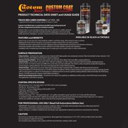 Custom Coat Tintable Base Only 2 Quart (1/2 Gallon) Urethane Spray-On Truck Bed Liner Kit - Easy 3 to 1 Mix Ratio, Just Mix, Shake and Shoot , Prevent Rust