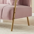 thumbnail image 4 of Bianlte Velvet Loveseat Sofa Couch,Modern Comfortable Sofa Loveseat Small Sofa Couch for Living Room Bedroom Apartment Dorm,Gold Metal Leg & 2 Throw Pillows,Pink, 4 of 9