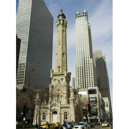 The Historic Water Tower, Near the John Hancock Center, Chicago, Illinois, USA Print Wall Art By R H (Best Vacation Spots Near Chicago)