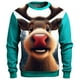 thumbnail image 1 of Playeras Negras Hombre Algodon Camiseta Con Capucha De Cuello Redondo De Navidad Para Hombre Reno Feliz Navidad, 1 of 3