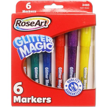 Magic Marker Roses Roseart Glitter Magic Markers 6-Count Assorted Colors Packaging May ...