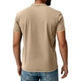 thumbnail image 5 of Lumtrix Distressed Henley Shirts for Men Short Sleeve T Shirts Vintage Relaxed Fit Retro Wash Tops with Pocket Khaki 4XL, 5 of 5
