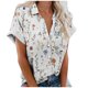 thumbnail image 1 of Eres Más Que una Camisa de Puntuación de Prueba Turndown Collar Impreso Blusa, Manga Corta Moda Casual Top, 1 of 5