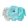 thumbnail image 2 of Emy Dola 3-Pieces Baby Boys Girls Rompers 100% Cotton Long Sleeve Onesies for 0-24M Infant Toddler Summer Spring Bodysuits, 2 of 5
