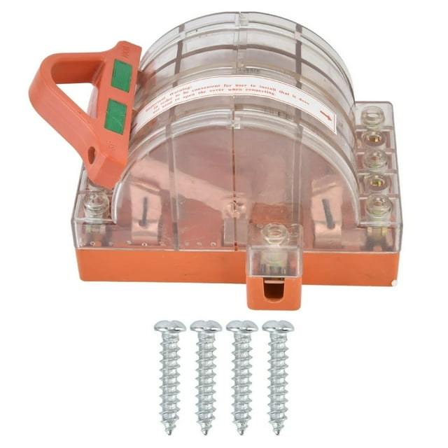 SUTENGDA Disconnect Knife Switch Full Copper Transparent Shell 3 Pole Double Throw Breaker 100A Rated Current AC 380V for Fail Safe Circuit Breakers Standby Generator Switches Power