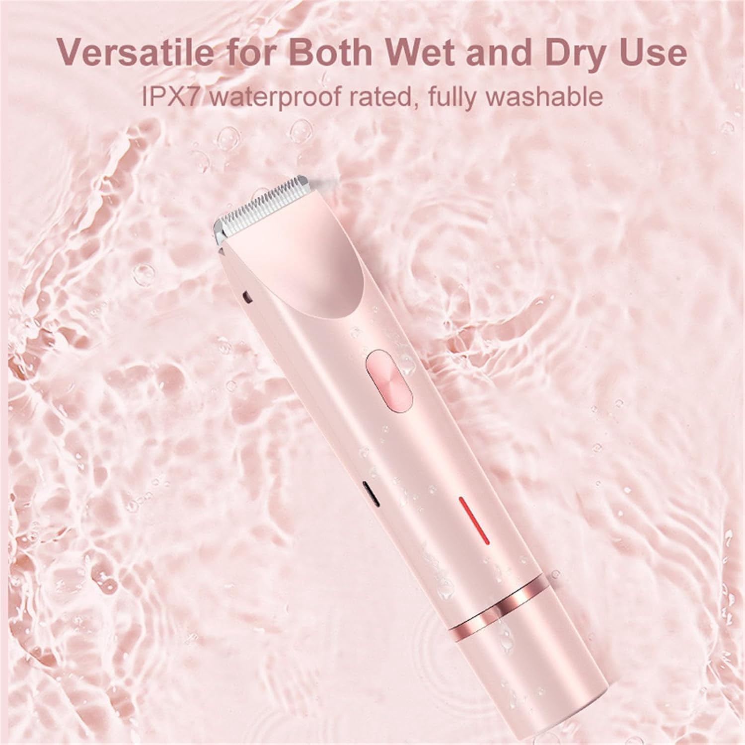 Electric Intimate Hair Trimmer for Women, Double Sided Electric Bikini Trimmer Waterproof, Shaver and Razor Rechargeable 2-in-1 Body and Facial Epilator, Painless Electric Razors for Skin