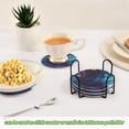 thumbnail image 6 of Blue and Golden Marble with Splash Drink Coasters with Holder Absorbent Coaster for Coffee Table Room Decor 6 Pack, 6 of 7