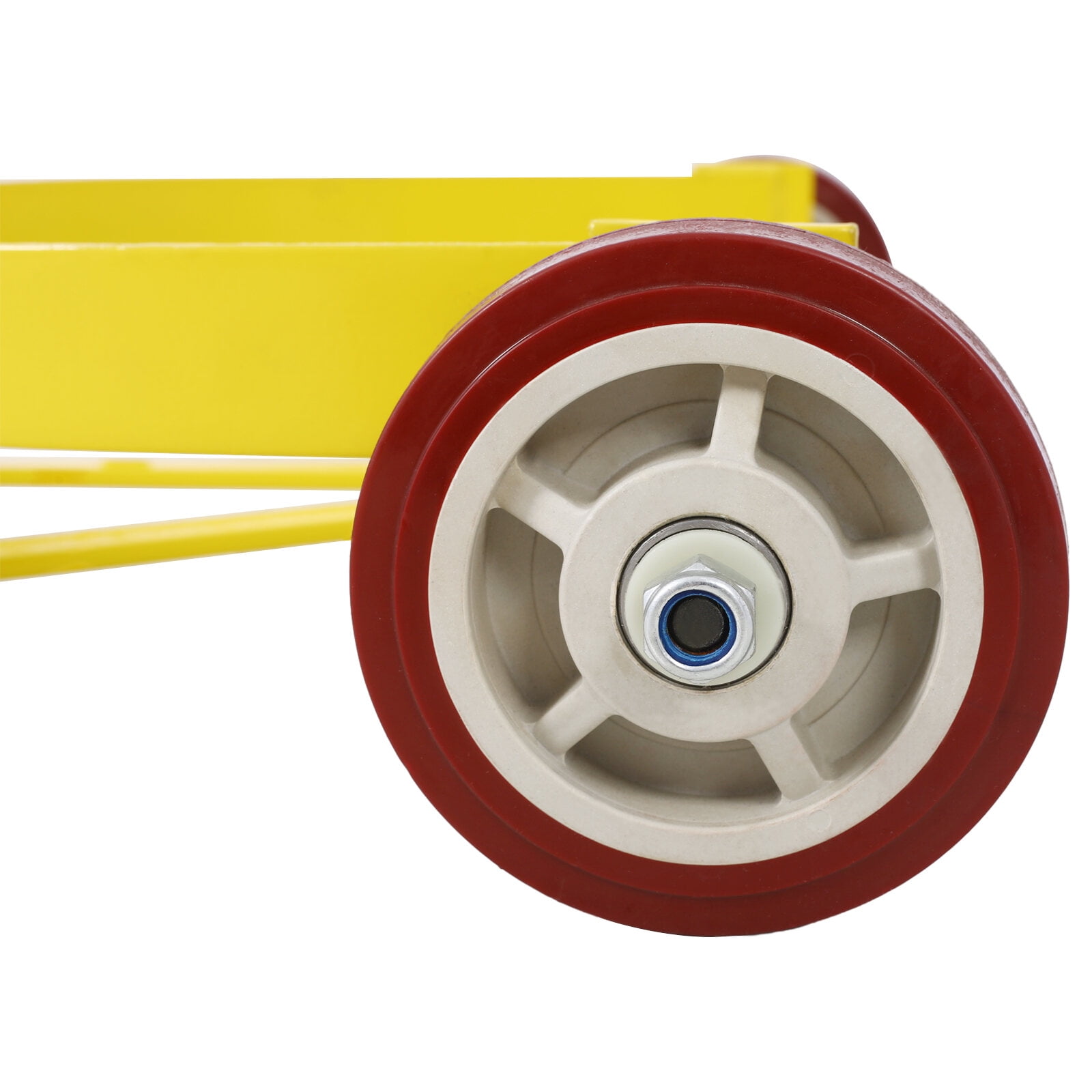 55 Gallon Drum Dolly - 1200 lb Capacity Heavy Duty Barrel Roller Cart with 3 Wheels, Low Profile Steel Drum Mover (Yellow)
