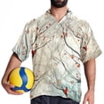 thumbnail image 4 of Tree Men's Short Sleeve Hawaiian Poplin Shirt - Casual Printed Button Down Summer Beach Shirt for Men, 4 of 6