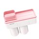 thumbnail image 4 of Taza de adsorción Cepillo de dientes Soporte para pasta de dientes Baño familiar Baño sin perforaciones Soporte para cepillo de dientes para teléfono, rosa, 2 tazas seitruly HA2692-03B, 4 of 6