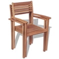 thumbnail image 4 of vidaXL 1/2/4/6/8x Solid Wood Teak Stackable Patio Chair Garden Lounge Seat, 4 of 27
