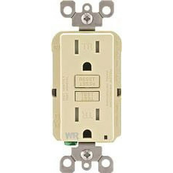 Leviton Smartlockpro Weather & Tamper-Resistant Duplex Gfci Receptacle With Led, Ivory, Nema 5-15R, 125 Volts, 15 Amps