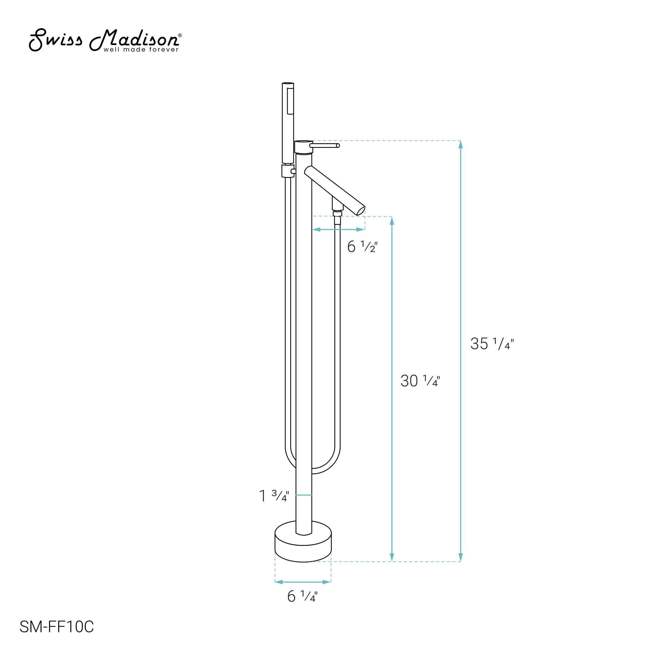 Nantes Freestanding Bathtub Faucet in Chrome