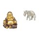 thumbnail image 1 of Escultura De Elefante Sonriente De Buda Maitreya, Adorno De Mesa Feng Shui, Estatua De Madera Tallada A Mano, Recuerdo Para Fiesta De Aniversario, Decoración De Escritorio, 1 of 8