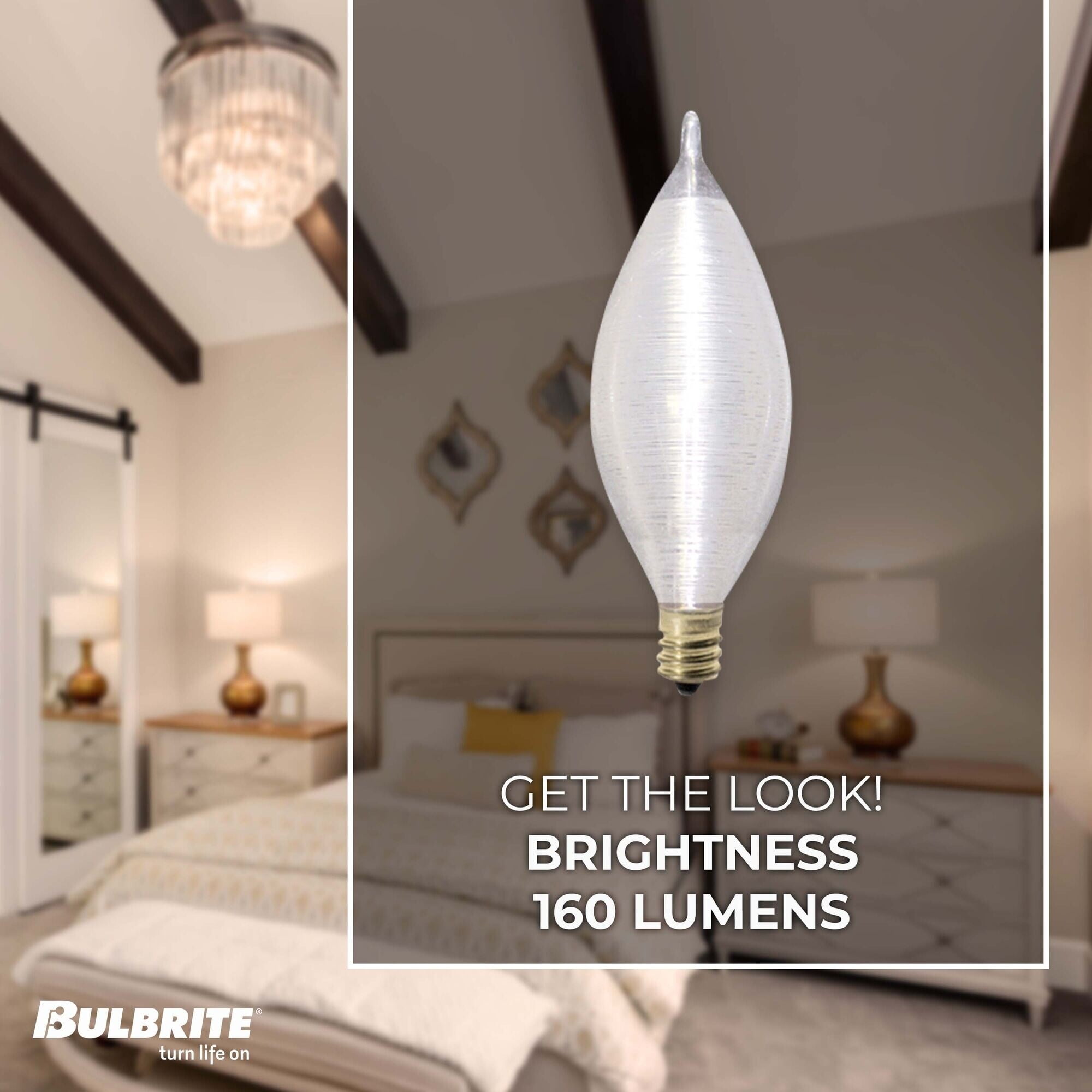 Bulbrite Pack of (25) 25 Watt Dimmable Satin Finish C11 Spunlite Incandescent Light Bulbs with Candelabra (E12) Base