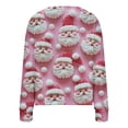 thumbnail image 4 of ICHUANYI Women's Christmas Button Solid Knit Sweater V Neck Christmas Print Cardigan Long Sleeve Coat, 4 of 5