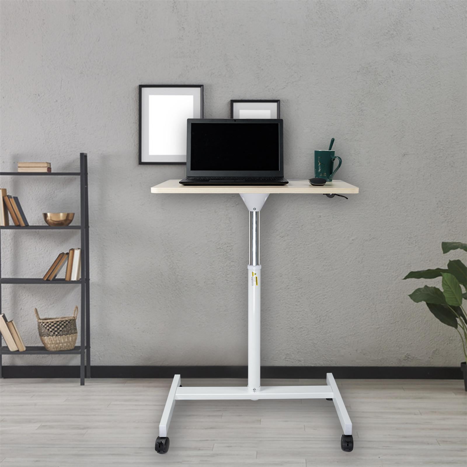 een kijk in Sui Laptop Desk Pneumatic Sit and Stand Movable Laptop Desk Over Bed Table  Ergonomic Design Workstation for Offices Bedrooms Classrooms, Height  Adjustable from 29.5'' to 44.7'', White - Walmart.com