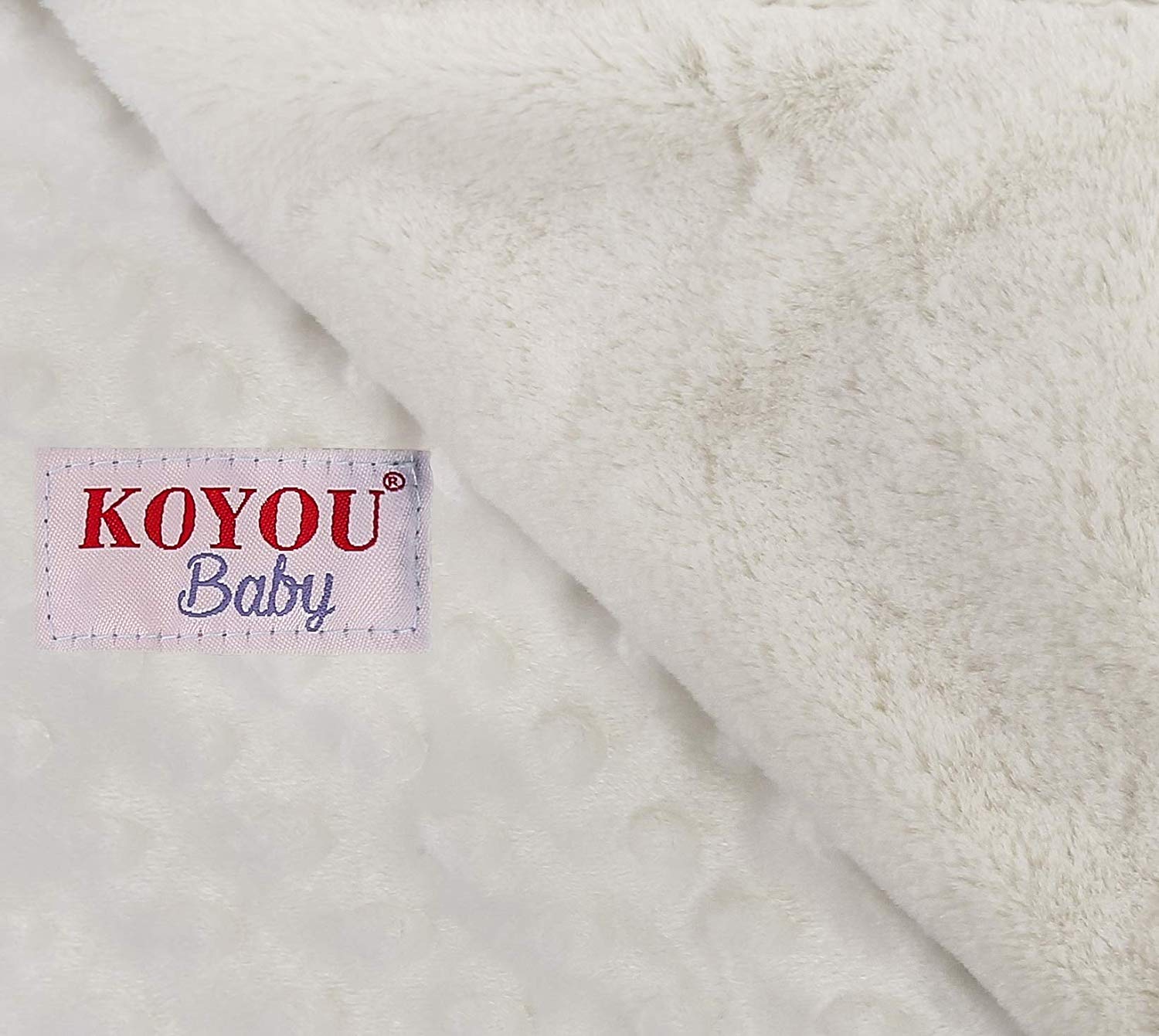 KOYOU BABY - Soft Plush Mink Baby Blanket with Dotted Backing and Silky Trim (30 x 35) - image 3 of 3