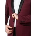 thumbnail image 3 of Adam Baker Men's Slim Fit One Button Satin Shawl Collar Tuxedo Suit Set - Colors, 3 of 5