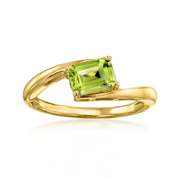 Ross-Simons 0.80 Carat Peridot Ring in 18kt Gold Over Sterling, Women's, Adult